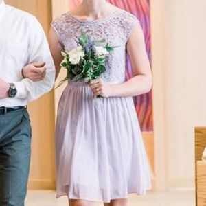 David's Bridal Iris Short Lace Bridesmaid Dress